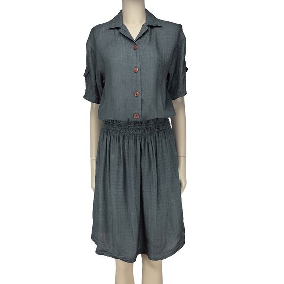 SAKS FIFTH AVENUE VTG Dark Academia Designer Professoral Retro Midi Dress‎ S - Picture 2 of 13